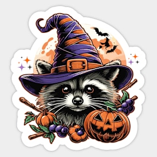 Halloween Cute Raccoon Spooky Season Fall Raccoon for Womens Sticker